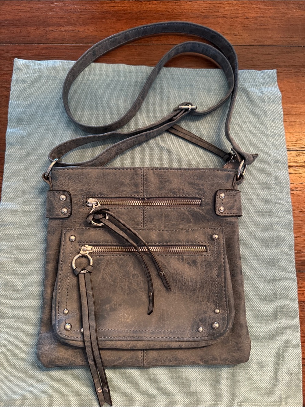 Slate Gray Crossbody Shoulder Bag - Women's Fashion
